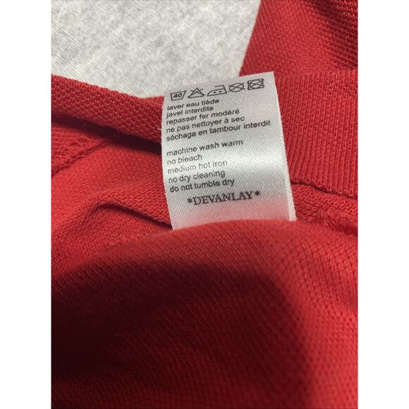 Lacoste Shirt Mens XXXXL 9 Red Polo Minimalist Preppy Classic Devanlay 4XL Vtg - Picture 6 of 9